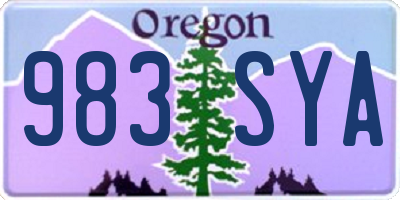 OR license plate 983SYA