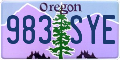 OR license plate 983SYE