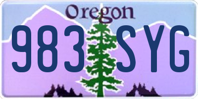 OR license plate 983SYG