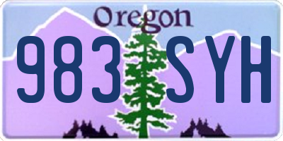 OR license plate 983SYH