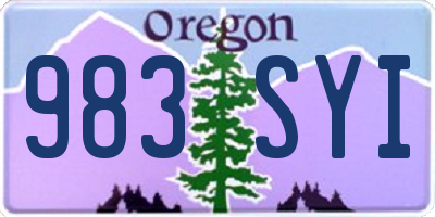 OR license plate 983SYI
