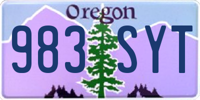 OR license plate 983SYT