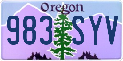 OR license plate 983SYV