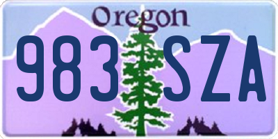 OR license plate 983SZA