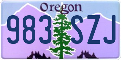 OR license plate 983SZJ