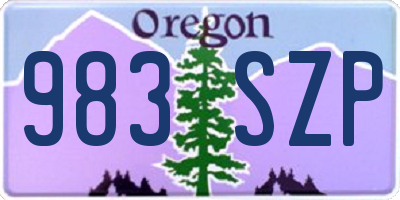 OR license plate 983SZP