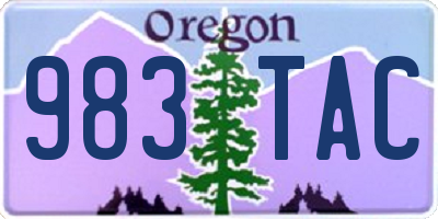 OR license plate 983TAC