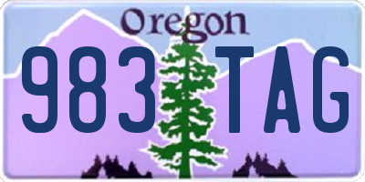 OR license plate 983TAG