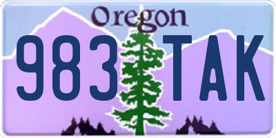 OR license plate 983TAK