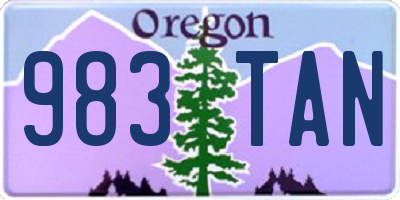 OR license plate 983TAN
