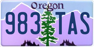OR license plate 983TAS