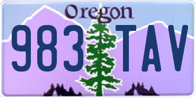 OR license plate 983TAV