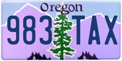 OR license plate 983TAX