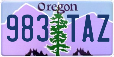 OR license plate 983TAZ