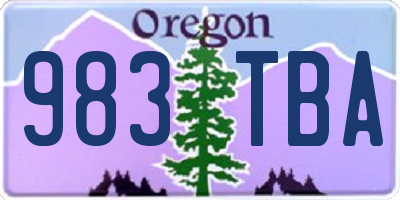 OR license plate 983TBA