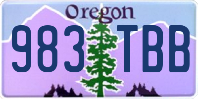OR license plate 983TBB