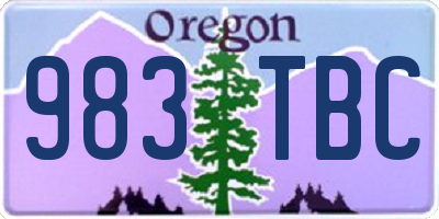 OR license plate 983TBC