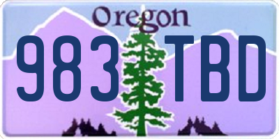 OR license plate 983TBD