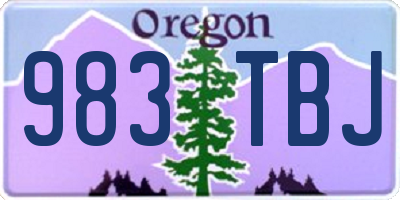 OR license plate 983TBJ