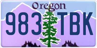 OR license plate 983TBK