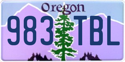 OR license plate 983TBL