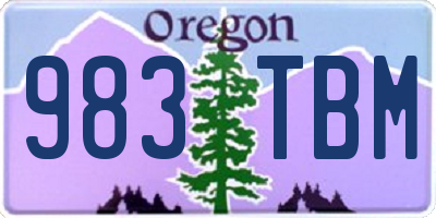 OR license plate 983TBM