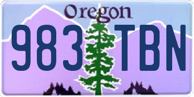 OR license plate 983TBN