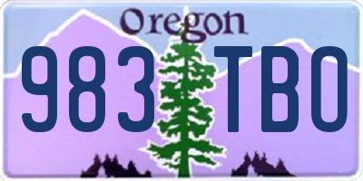 OR license plate 983TBO