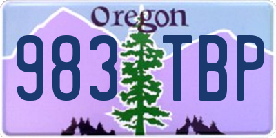 OR license plate 983TBP