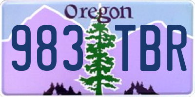 OR license plate 983TBR