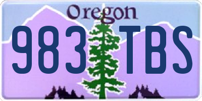 OR license plate 983TBS