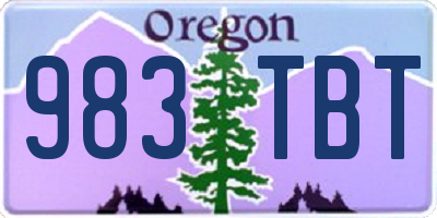 OR license plate 983TBT