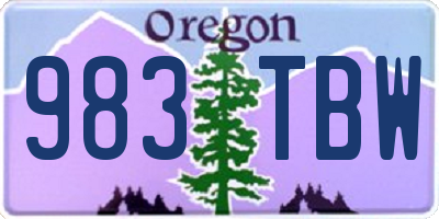 OR license plate 983TBW