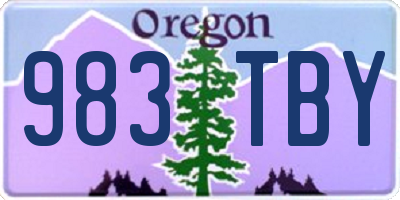 OR license plate 983TBY