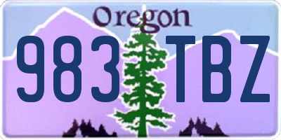 OR license plate 983TBZ