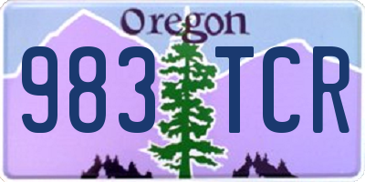 OR license plate 983TCR