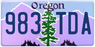 OR license plate 983TDA