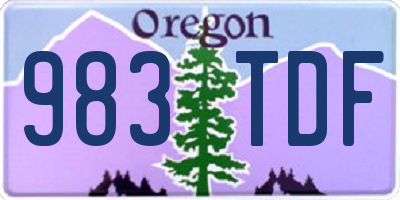 OR license plate 983TDF
