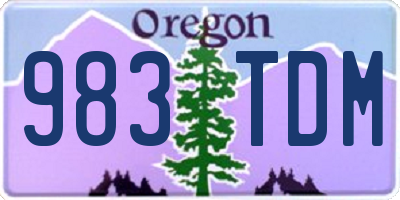 OR license plate 983TDM