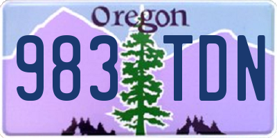 OR license plate 983TDN