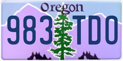 OR license plate 983TDO