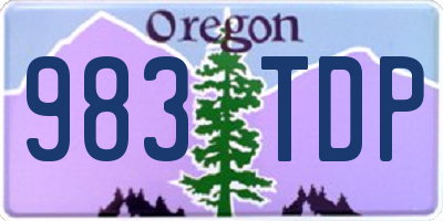 OR license plate 983TDP