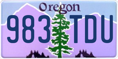 OR license plate 983TDU