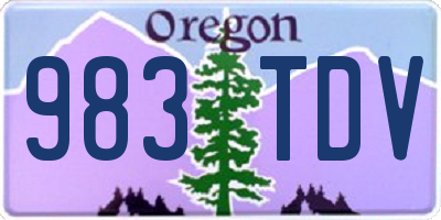 OR license plate 983TDV