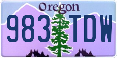 OR license plate 983TDW