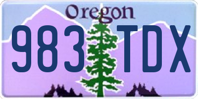 OR license plate 983TDX