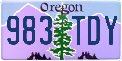 OR license plate 983TDY