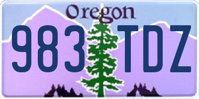 OR license plate 983TDZ