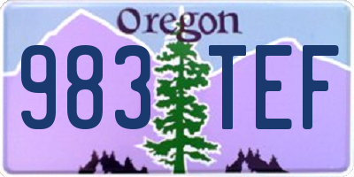 OR license plate 983TEF