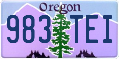OR license plate 983TEI